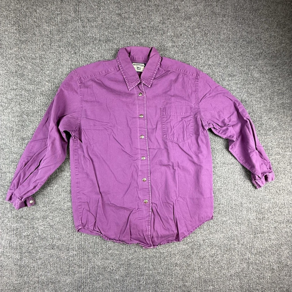 Lee Shirt Mens Small Purple Twill Long Sleeve Button Up Casual Solid‎ Cotton